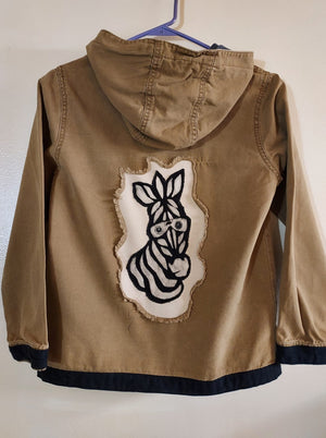 Lightweight Zebra Graphic Bleached Jacket