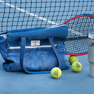 Upcycled Denim Sports Tote - Blue