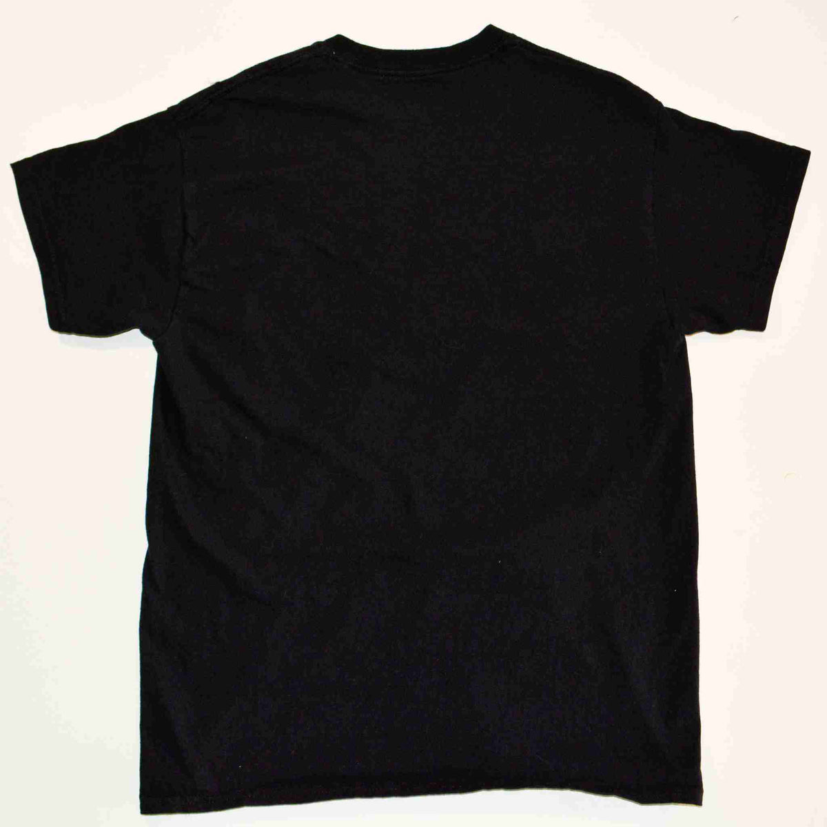 a black t - shirt on a white background.