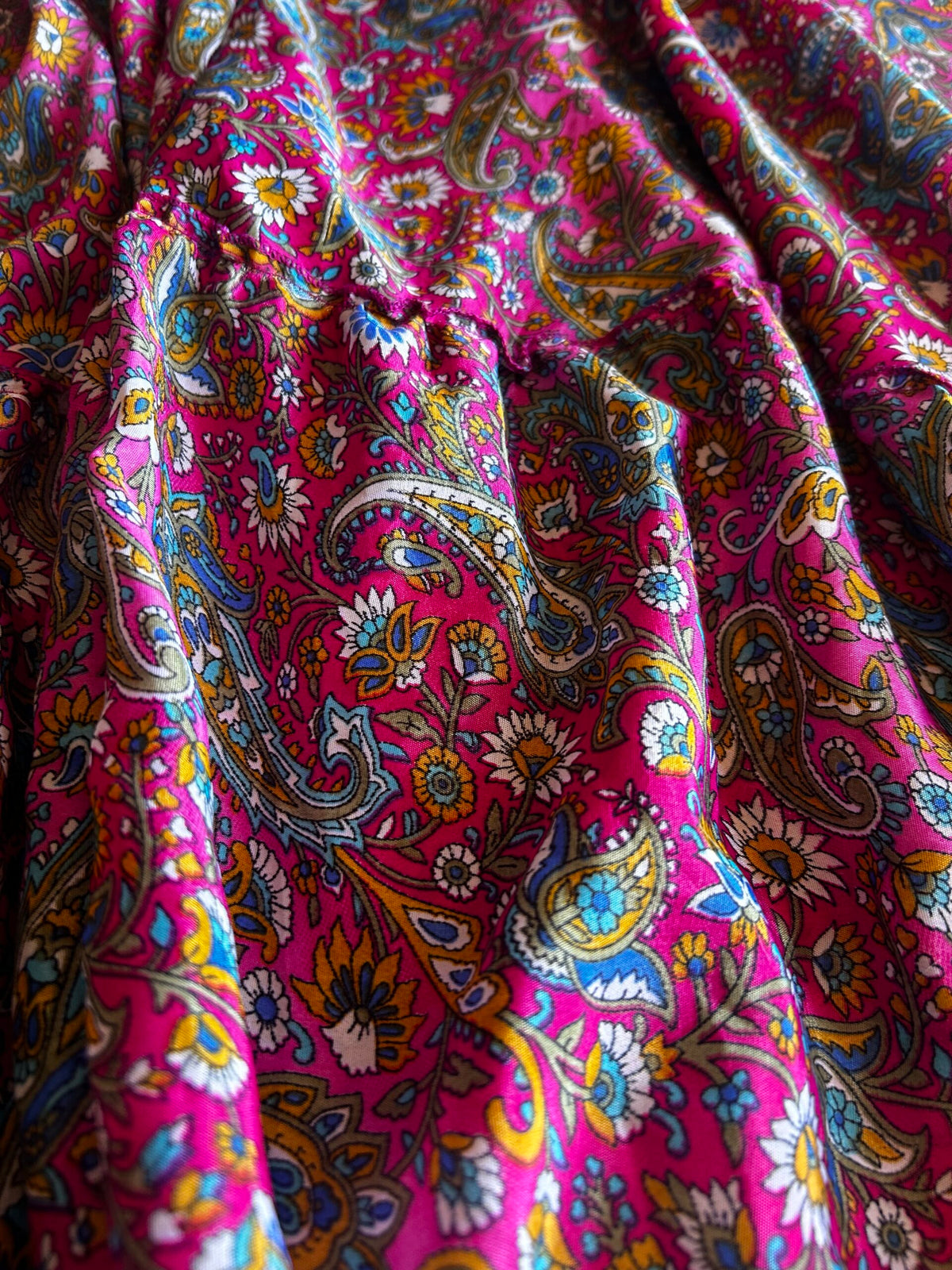 Handmade Silk Maxi Flow Skirt – Size 2XL