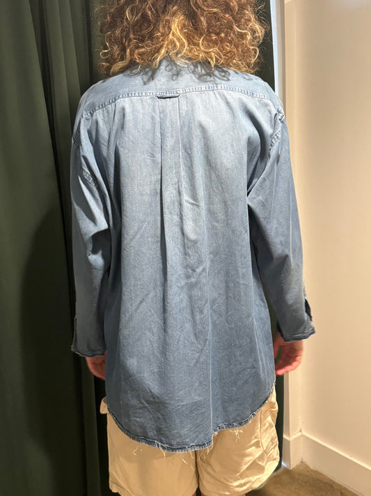 Fortuna Collarless Shirt (Denim blue)