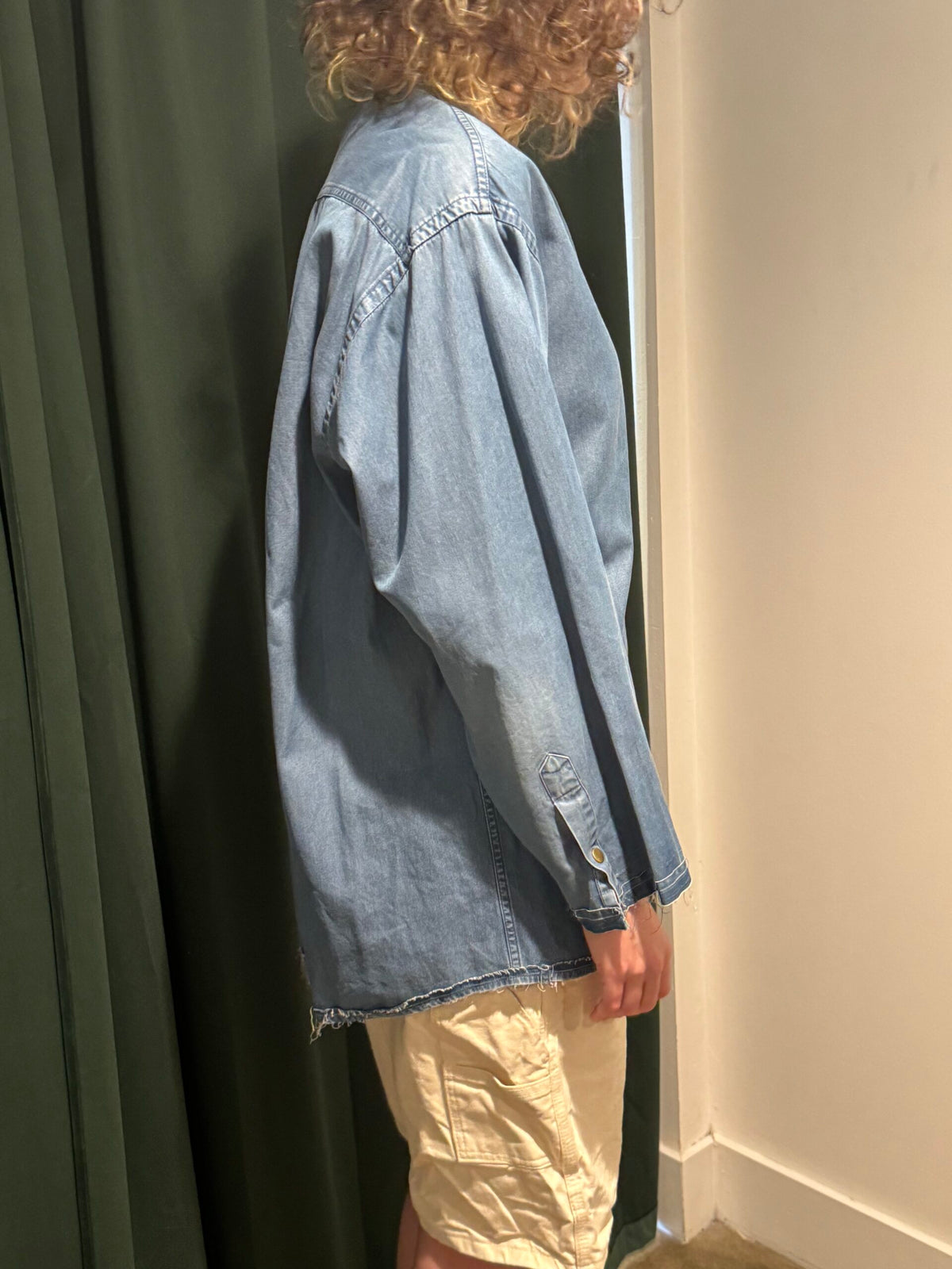 Fortuna Collarless Shirt (Denim blue)