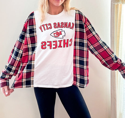 Kansas city chiefs plaid flannel shirt.