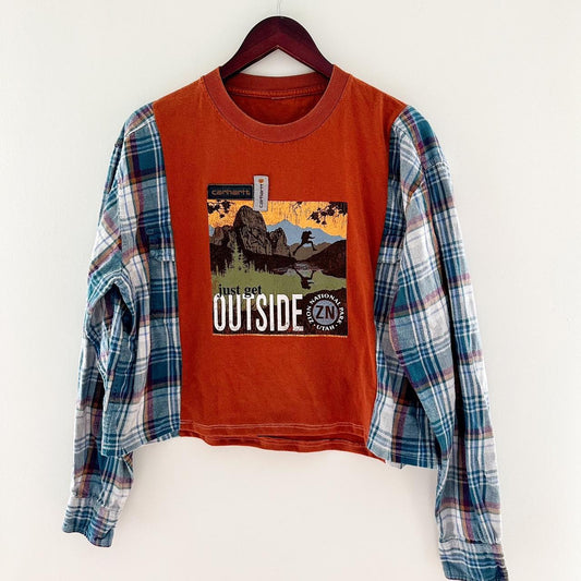 Carhartt Flannel Rework “get outside”