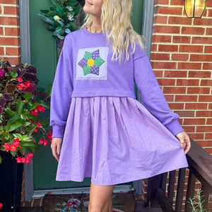 Free People Eleanor Pleated Skirt Sweatshirt Dress Dupe - Reworked