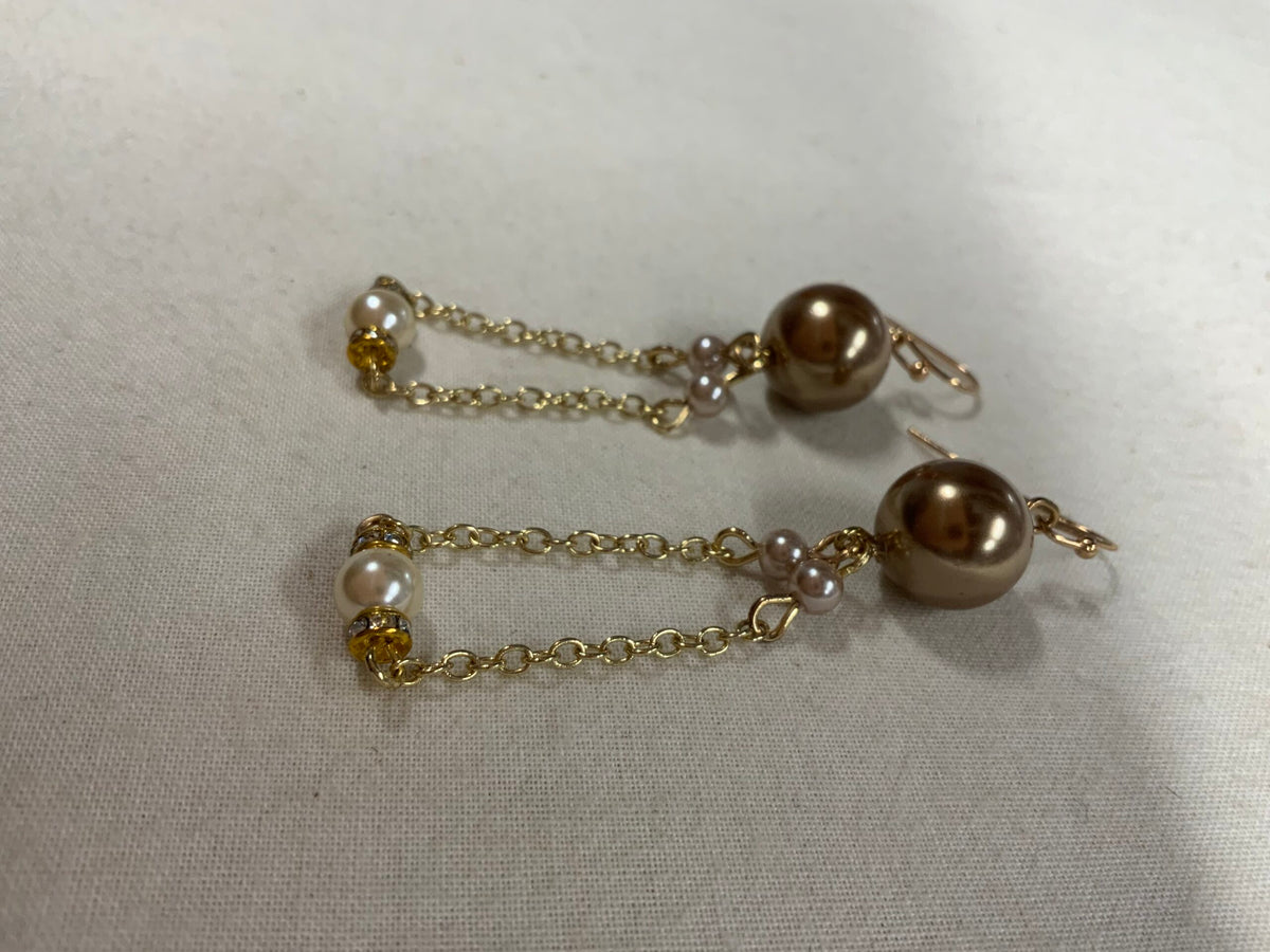 Pearl Chain Drop Earrings