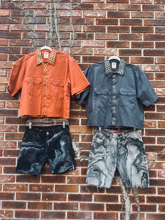 The Grommet Dickies Crop Shirt - Grey