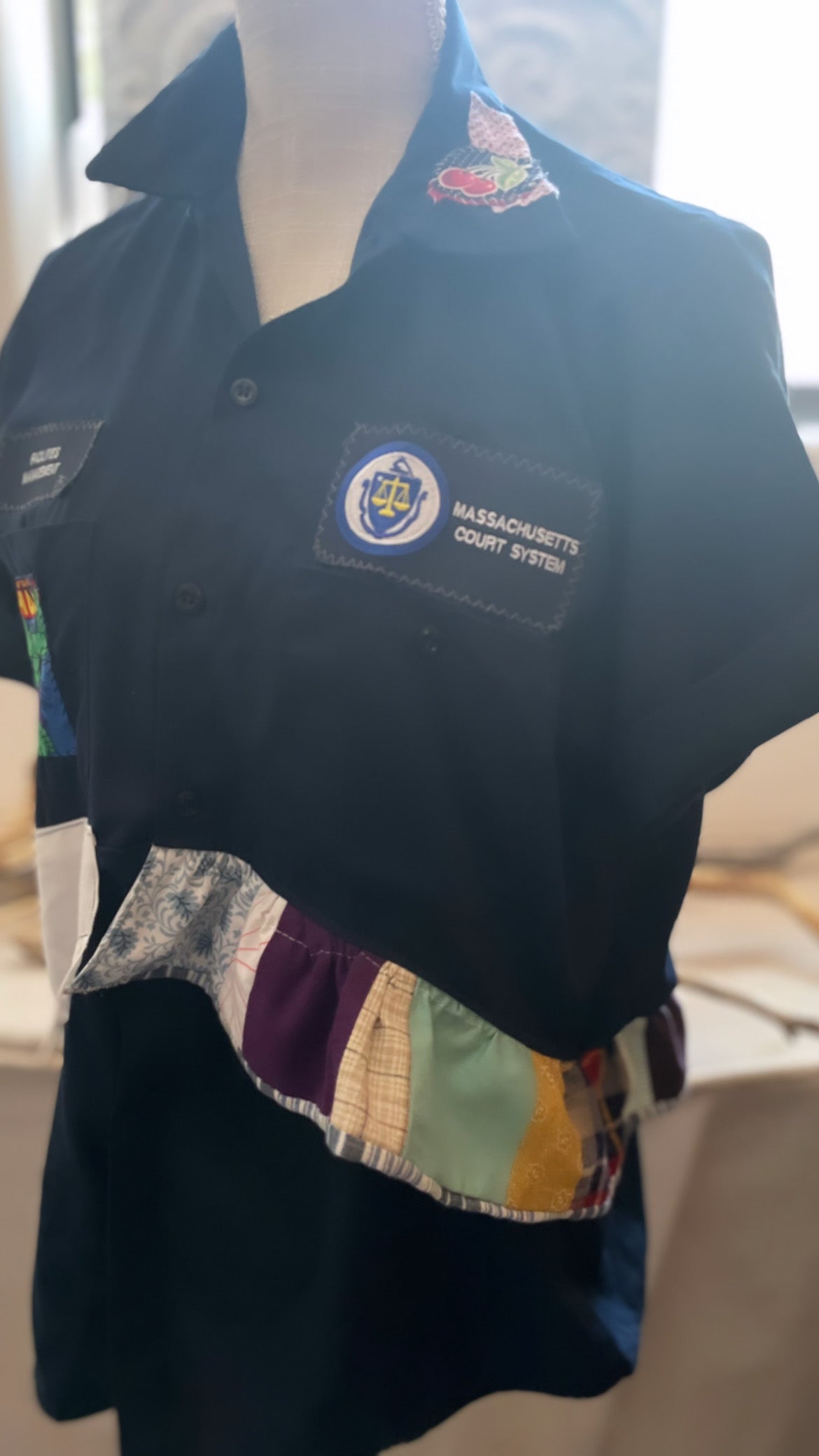 "Cherry on Top" Up-cycled Work shirt