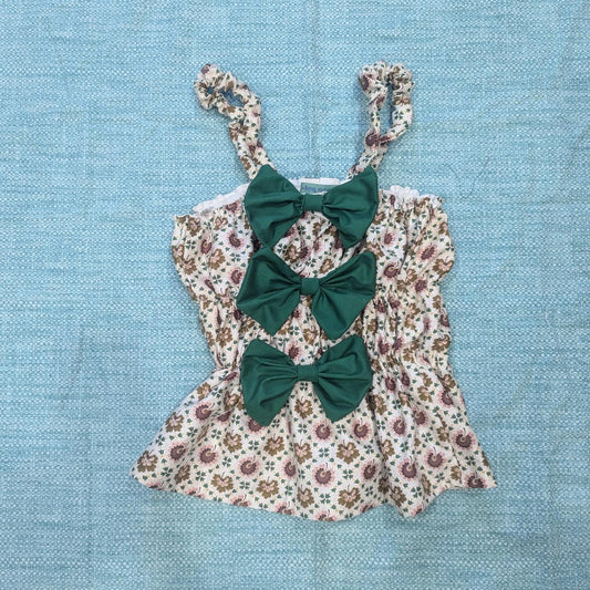 Green and Brown Leaf Print Bow Top by BeedyMakes, photo 2