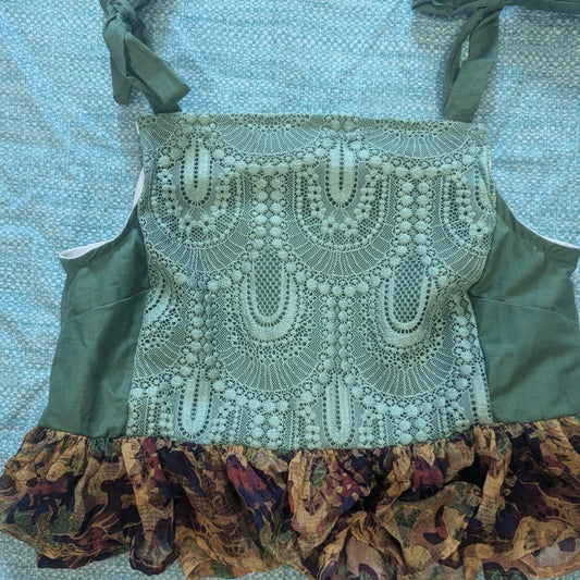Green Lace Square Neck Top by BeedyMakes, photo 2