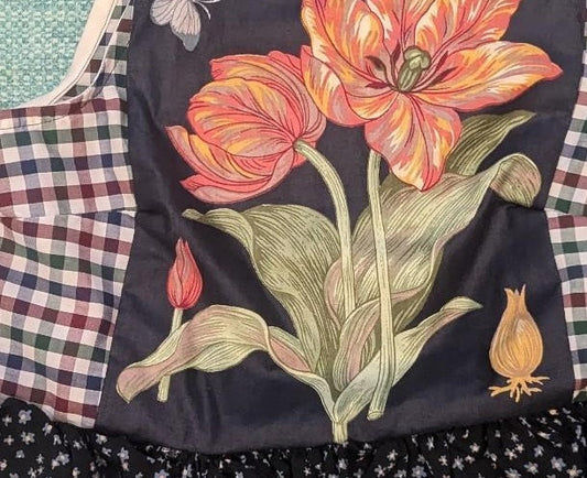 Amaryllis Floral Patchwork Square Neck Top by BeedyMakes, photo 2