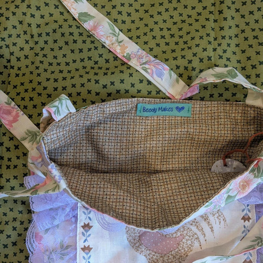 Cutesy Chicken Floral Tote Bag by BeedyMakes, photo 2