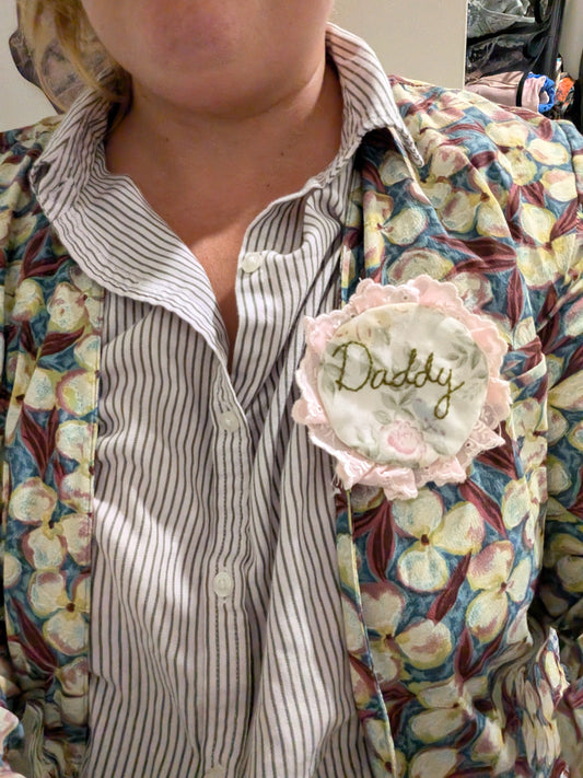 Hand Embroidered Rosette Pin by BeedyMakes, photo 2