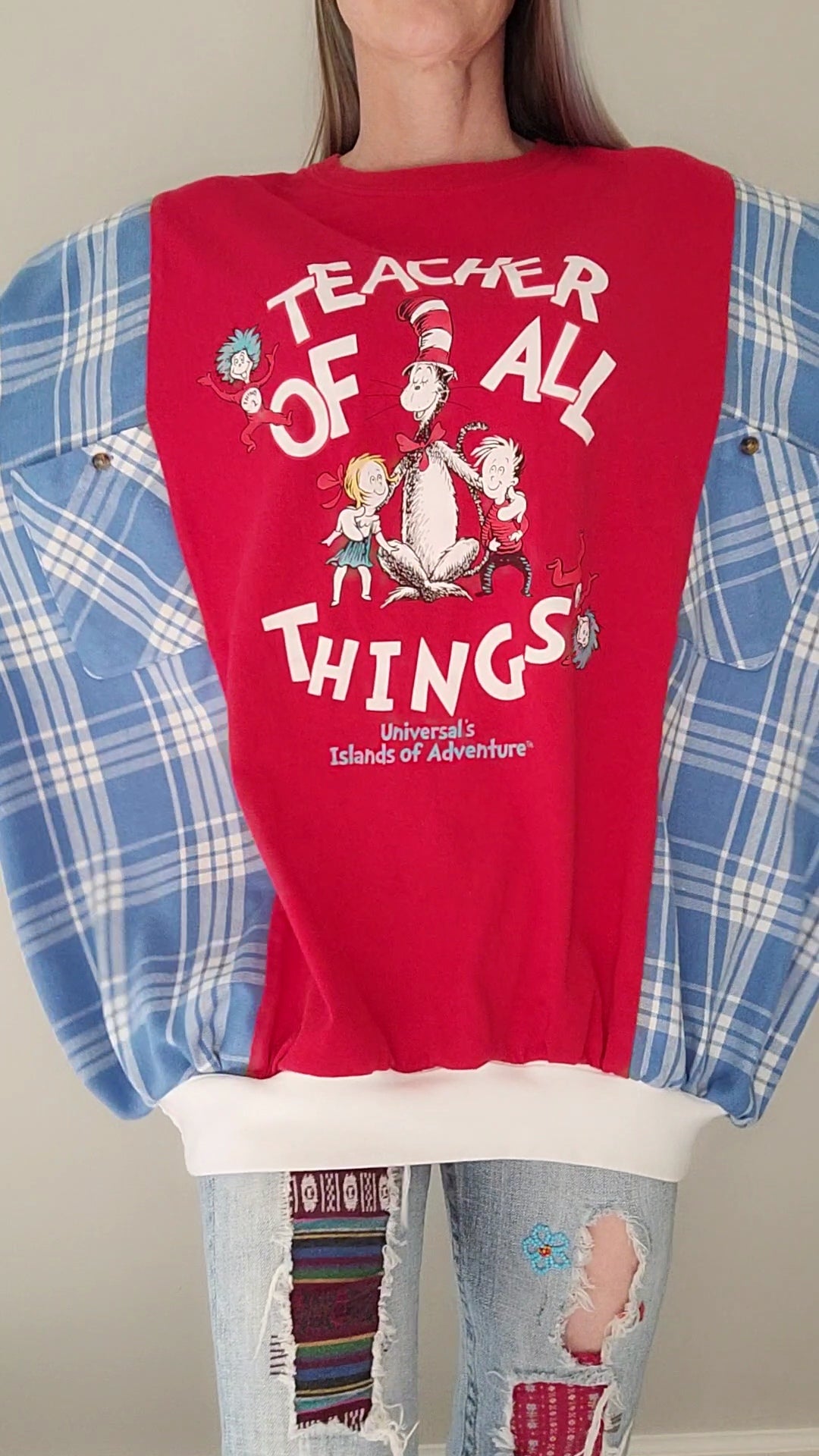 Cat in the Hat Plaid Longsleeve Shirt