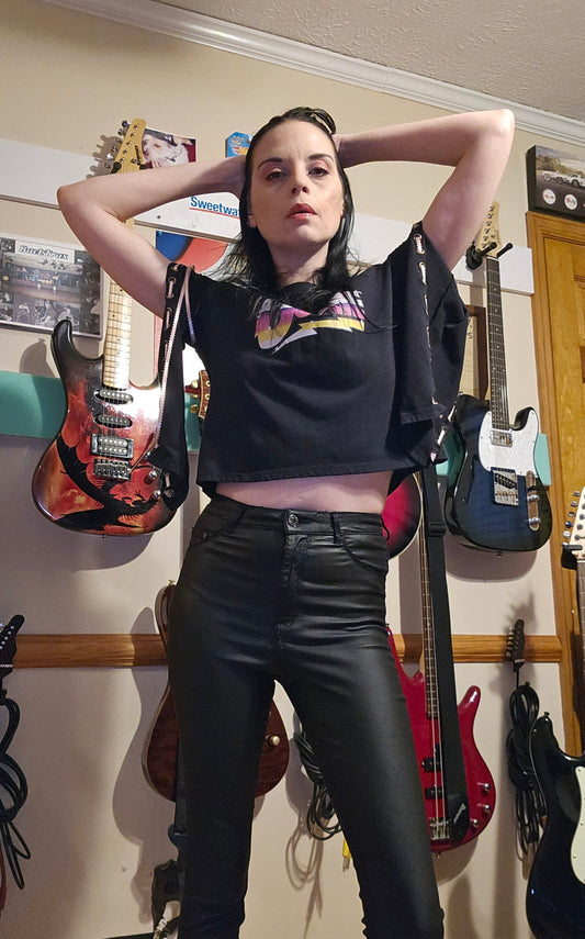 Upcycled David Bowie Embellished Shirt - M