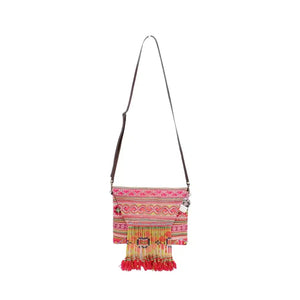 Vintage Upcycled Hmong Fabric Crossbody Clutch from Thailand