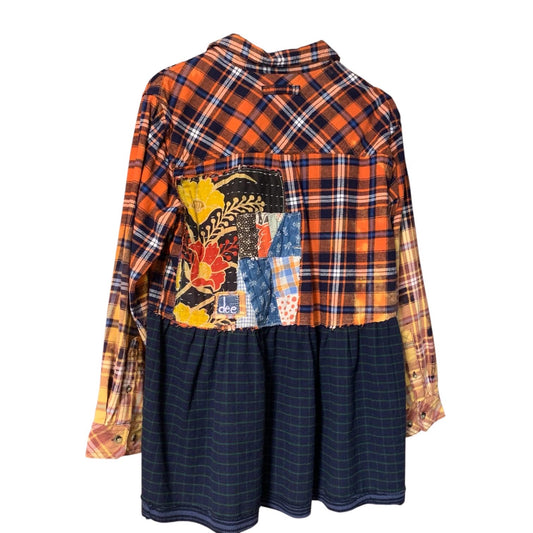 Upcycled Plaid Flannel Kantha Tunic by Dee Couture, photo 2