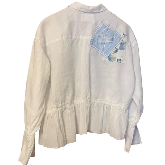 Upcycled Linen Ruffle Prairie Top by Dee Couture, photo 2