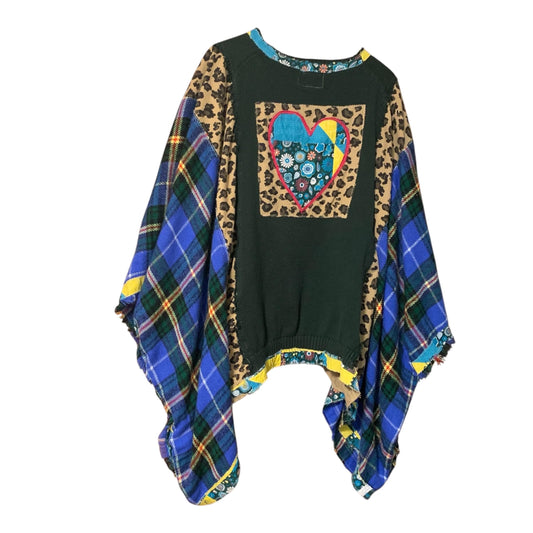 Plaid and Leopard Patchwork Poncho by Dee Couture, photo 2