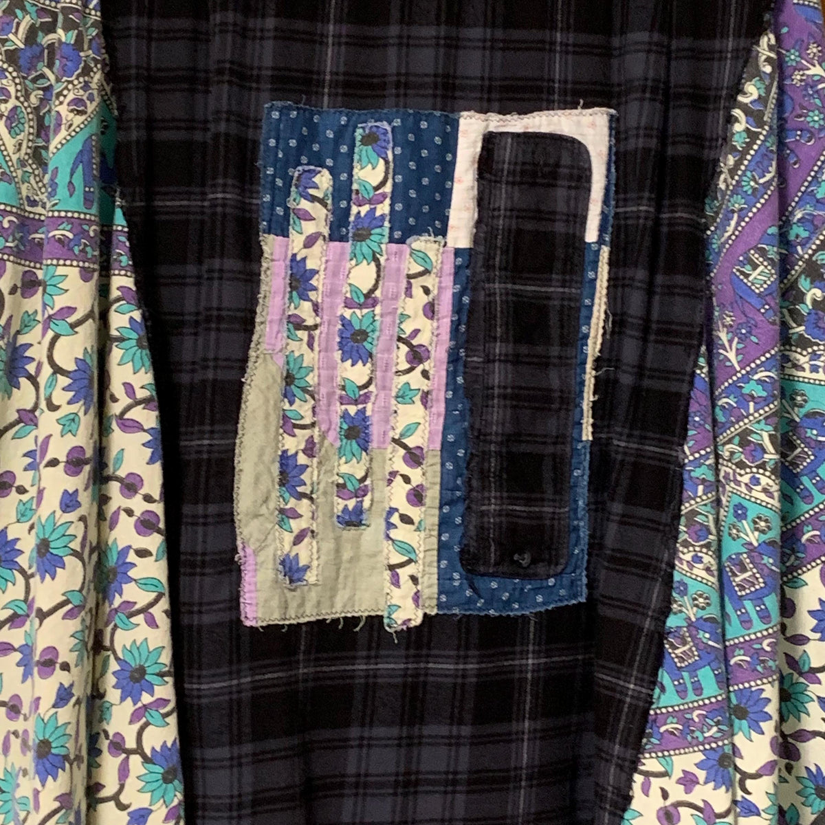 Plaid Flannel Patchwork Poncho by Dee Couture, photo 8