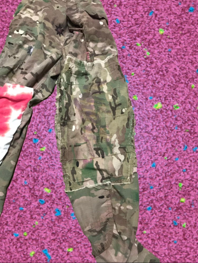 Camo Dyed and Painted Patchwork Pants by W/Love, photo 7