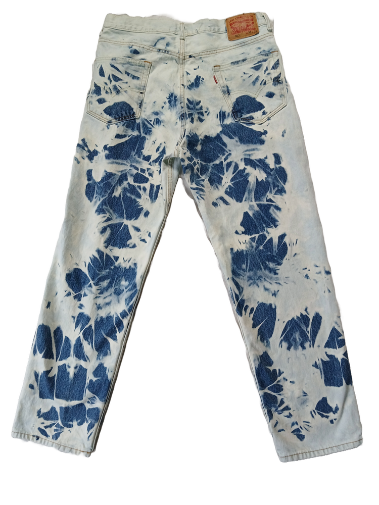 Upcycled Levi's 550 Bleached Denim Boyfriend Jeans