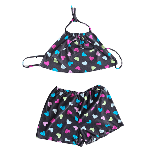 Reworked Heart Print Halter Lounge Set by The Modern Alien, photo 2