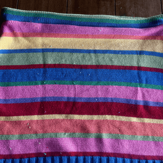 Reworked Striped Sweater Set – Upcycled Knit Bikini Top + Mini Skirt | One-of-a-Kind | Handmade in Arizona