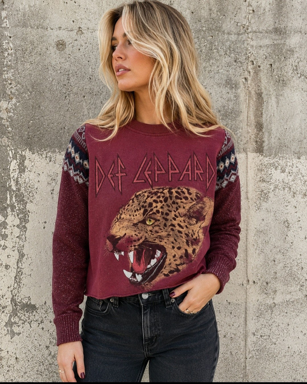 Upcycled Def Leppard Crewneck x Sweater