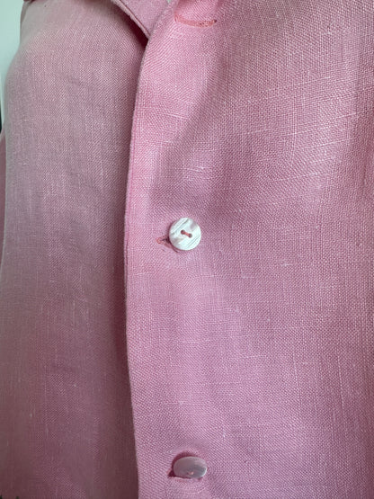 Pink Irish Linen Embroidered Cropped Top by Finding Doll, photo 11