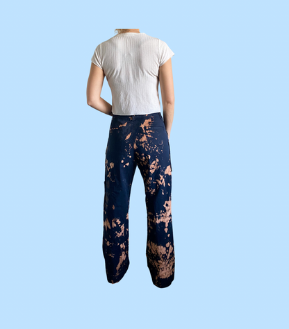 bleached navy cargo pants