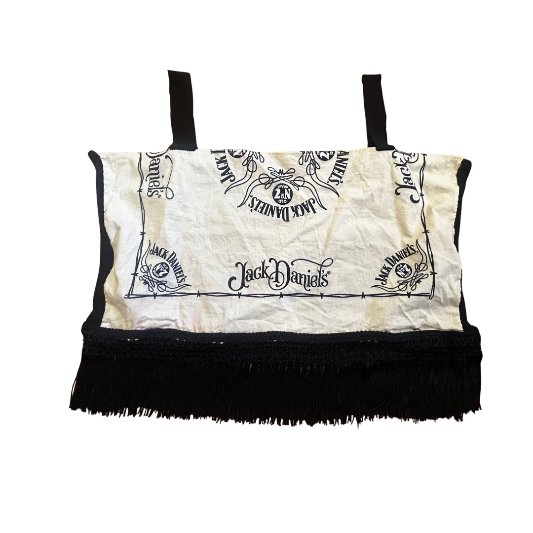 Upcycled Bandana Fringe Crop Top by The Modern Alien, photo 3