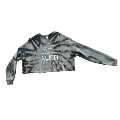 Cosmic Storm Bleach Dyed Crop Sweatshirt by The Modern Alien, photo 2