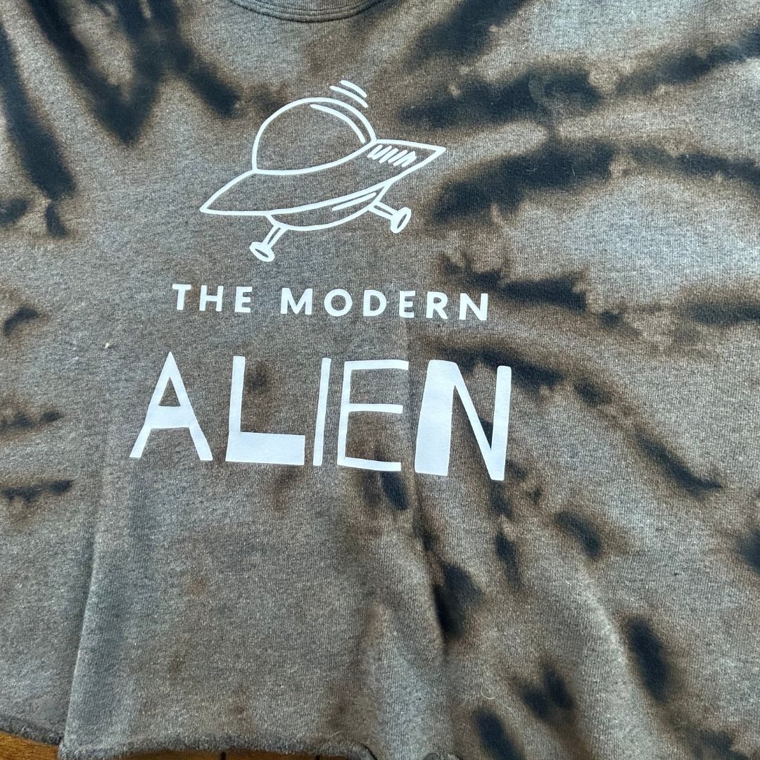 Cosmic Storm Bleach Dyed Crop Sweatshirt by The Modern Alien, photo 7