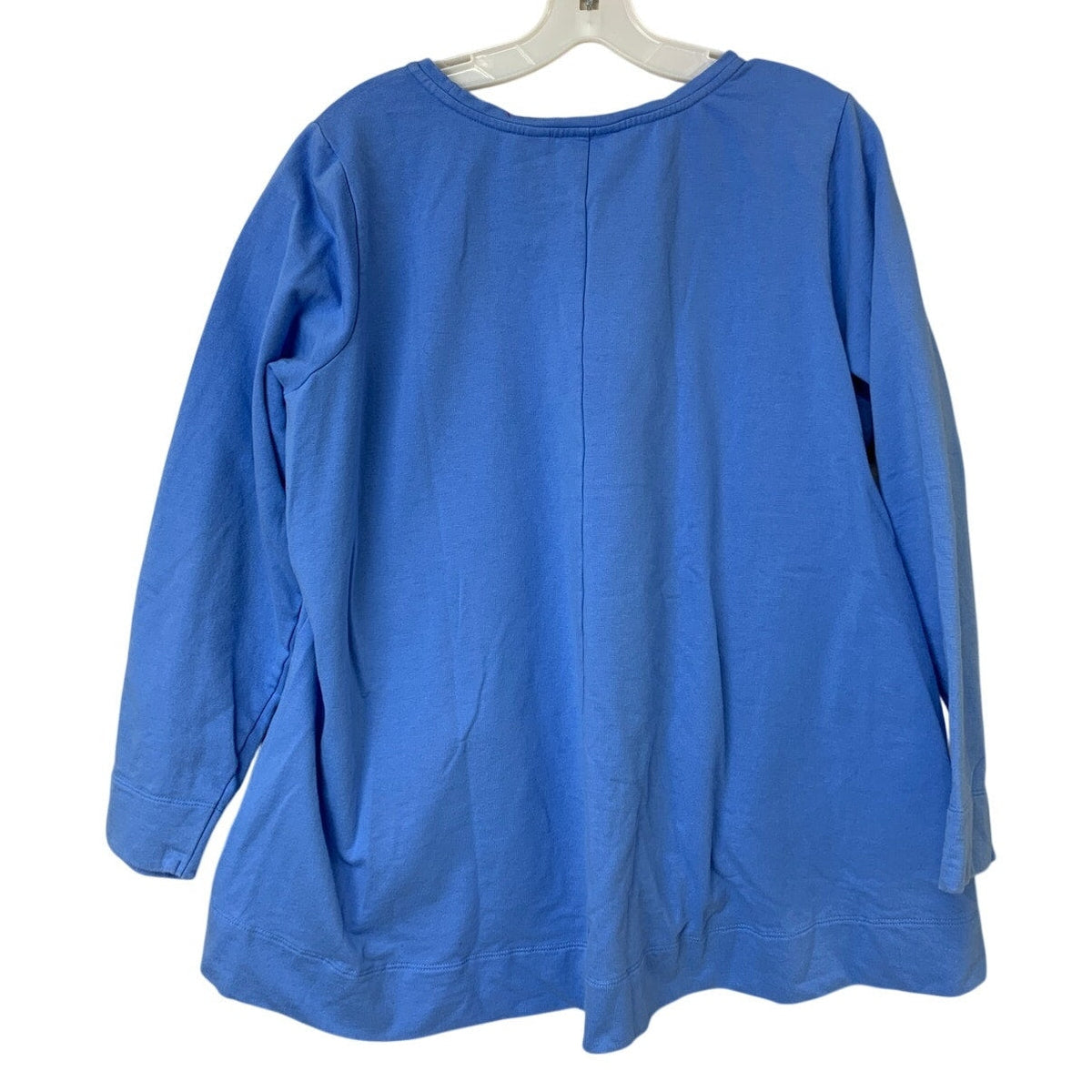 Upcycled Hand Printed Womens 1X Woodland Owl Bird Long Sleeve Sweatshirt Pockets