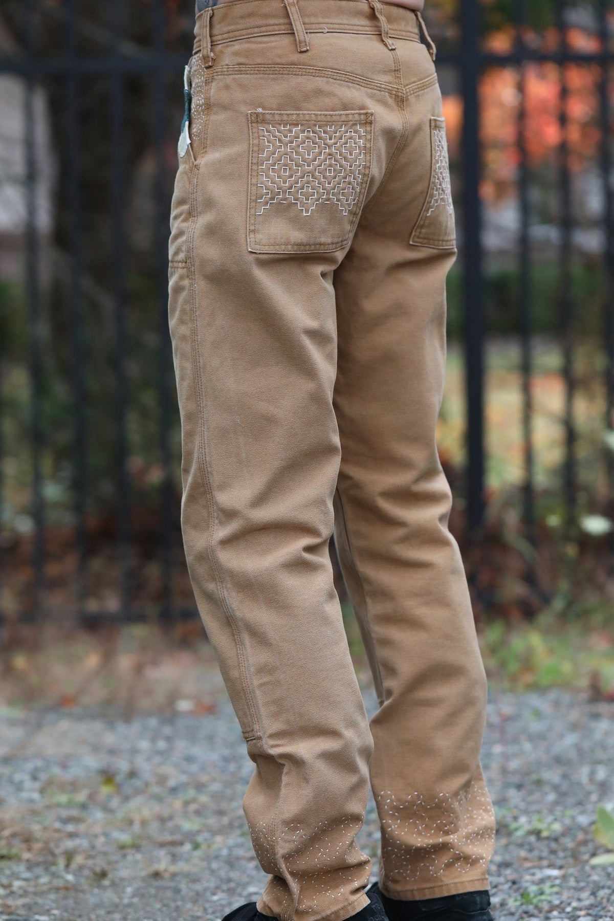 Topo Designs Canvas Jeans with Sashiko Accents by Rehab Threads, photo 2
