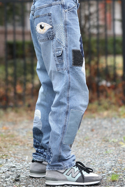 Back At You Sashiko Patchwork Levi's Jeans by Rehab Threads, photo 4