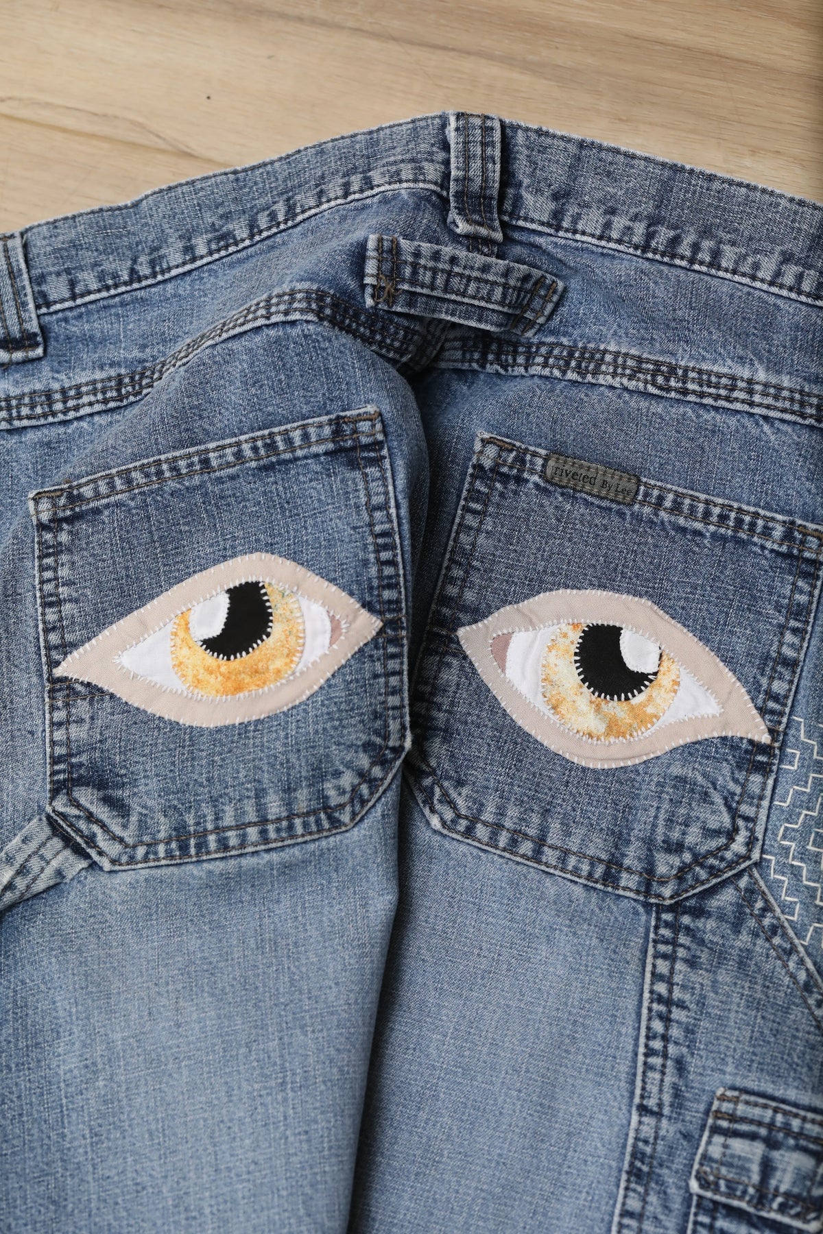Back At You Sashiko Patchwork Levi's Jeans by Rehab Threads, photo 7