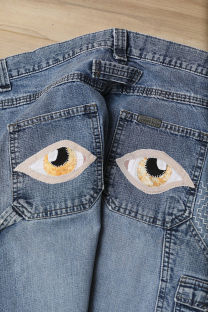 Back At You Sashiko Patchwork Levi's Jeans by Rehab Threads, photo 7