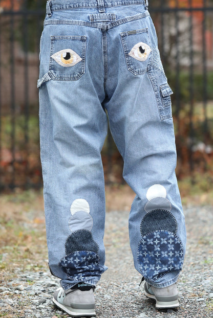 Back At You Sashiko Patchwork Levi's Jeans by Rehab Threads, photo 3