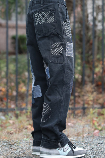 Sashiko Patchwork Carhartt Double Knee Pants by Rehab Threads, photo 2