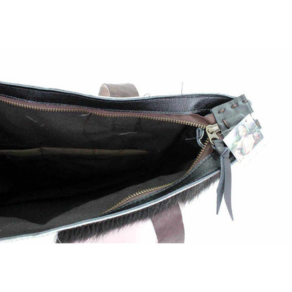 Upcycled Hmong Textile Cowhide One-of-a-kind Leather Tote Purse - Thailand