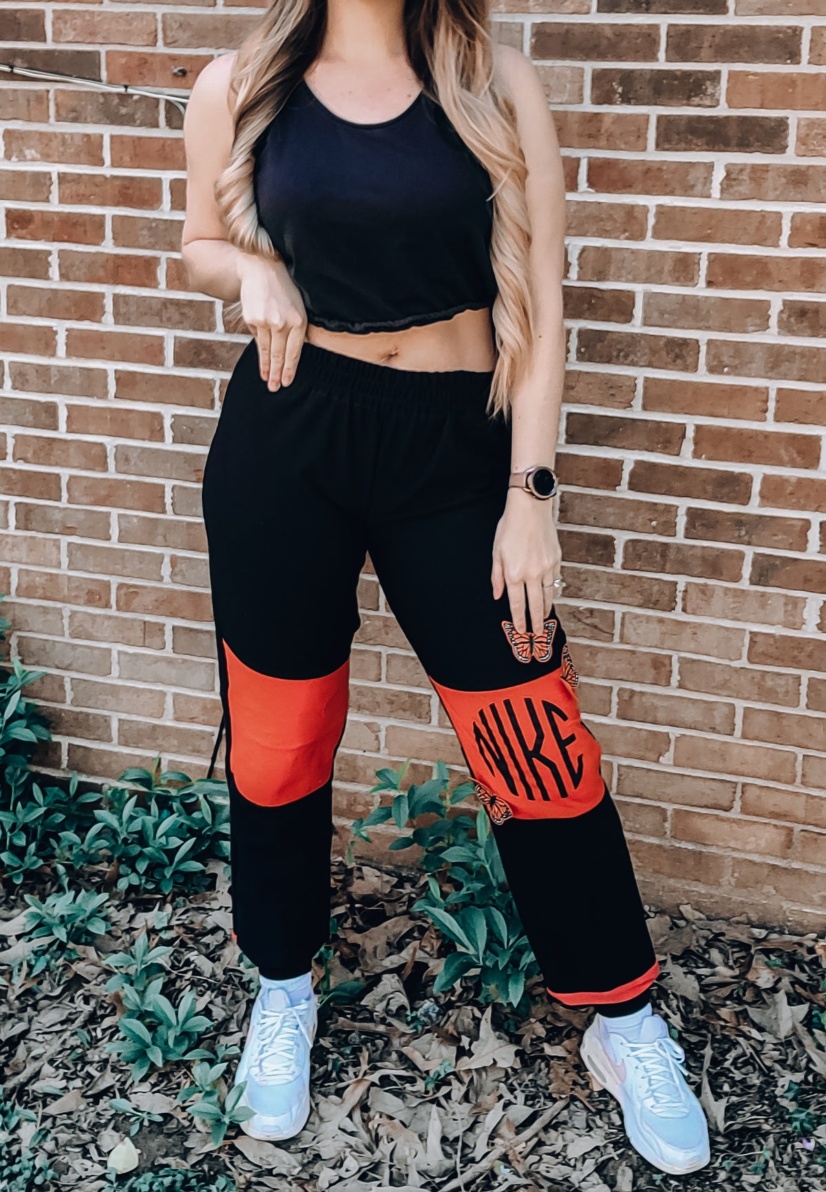 Nike butterfly patchwork sweatpants