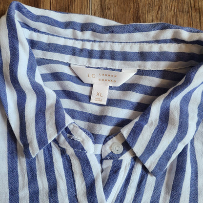 Tie Button Down with Patches