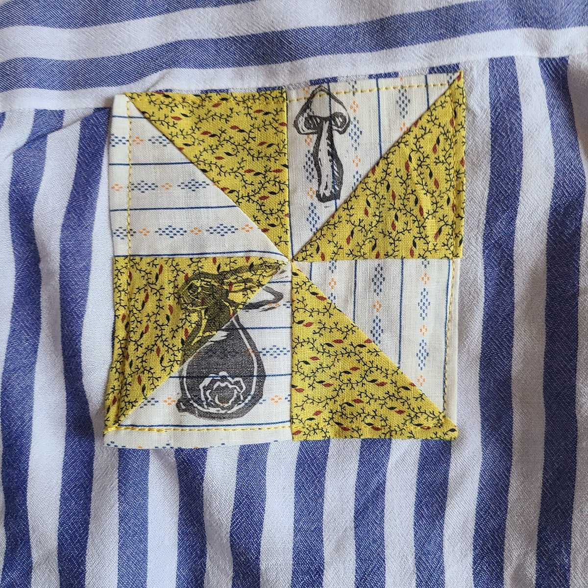 Tie Button Down with Patches