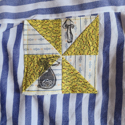 Tie Button Down with Patches