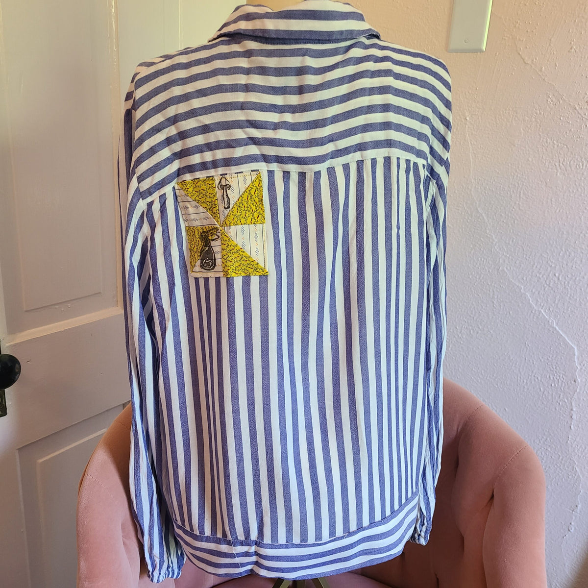 Tie Button Down with Patches