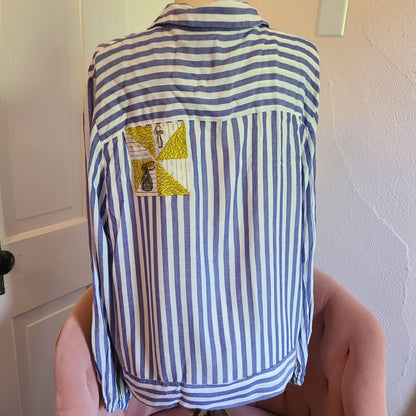 Tie Button Down with Patches