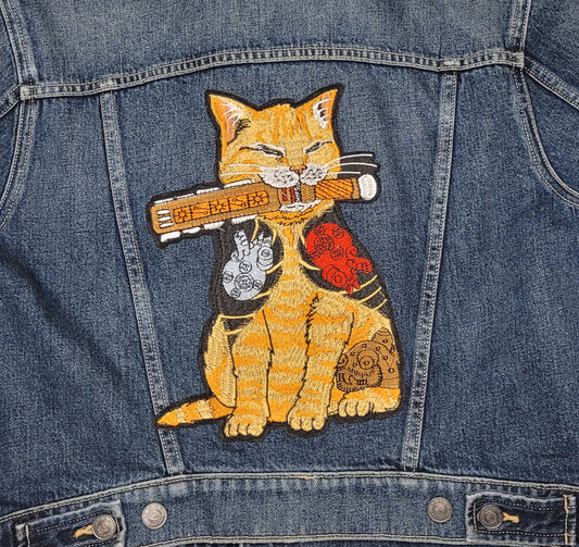 Samurai Warrior Cat Current Elliot Denim Jacket