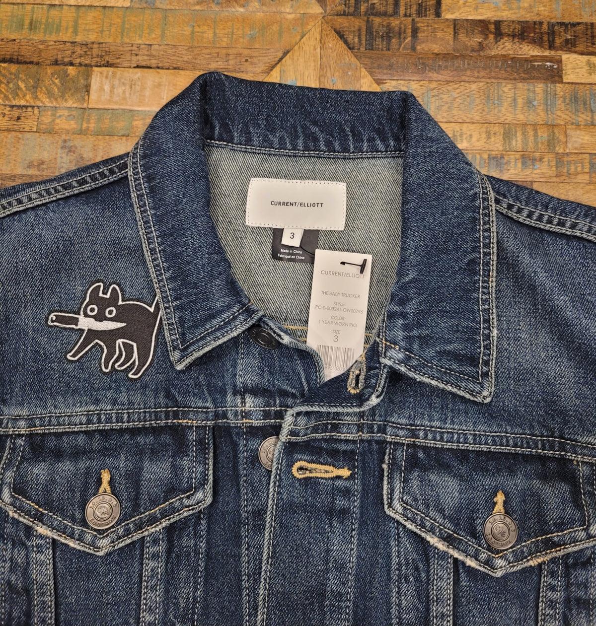 Samurai Warrior Cat Current Elliot Denim Jacket